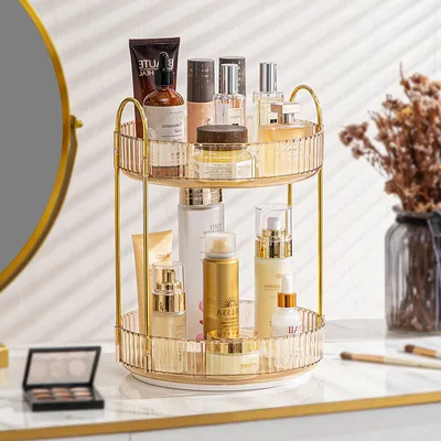 360 Rotating Makeup Organizer 3 Size Spinning Cosmetic & Skincare Holder For Vanity Countertop 3 Colors Two - Shop at LoveMi
