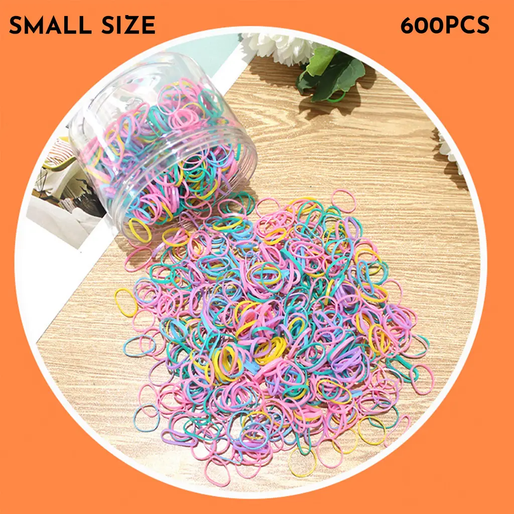 Baby Hair Ties Hair Rubber Bands For Toddler Infants Kids Girls Thin Small Hair Elastics TPU 300 Pack