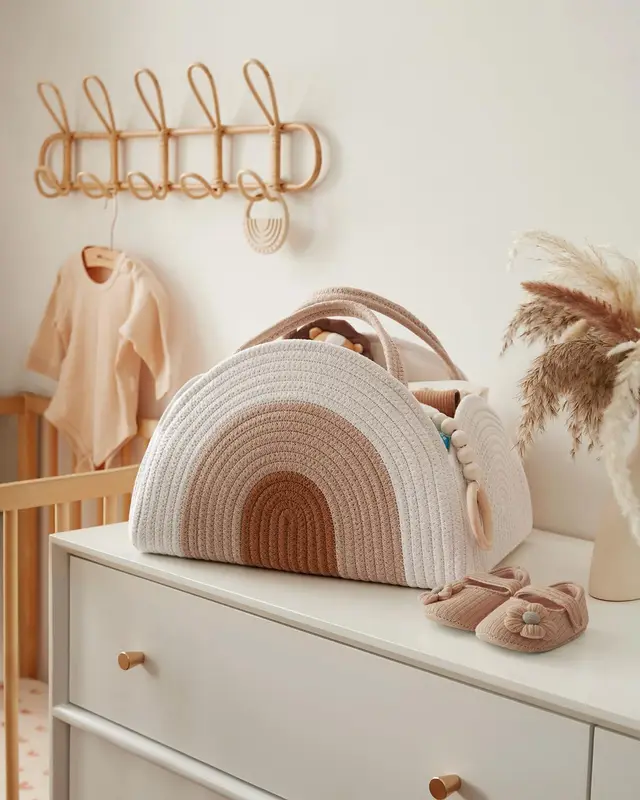 Baby Diaper Caddy Organizer, Cotton Rope Diaper Caddy Basket, Large Storage Basket 37x27x22cm For Newborn Boys And Girls, Gift For Baby Shower List... - Shop at LoveMi