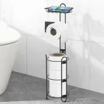 Toilet Paper Holder With Shelf, Bathroom Freestanding Toilet Paper Holder, Clearance Disposal - 1Piece