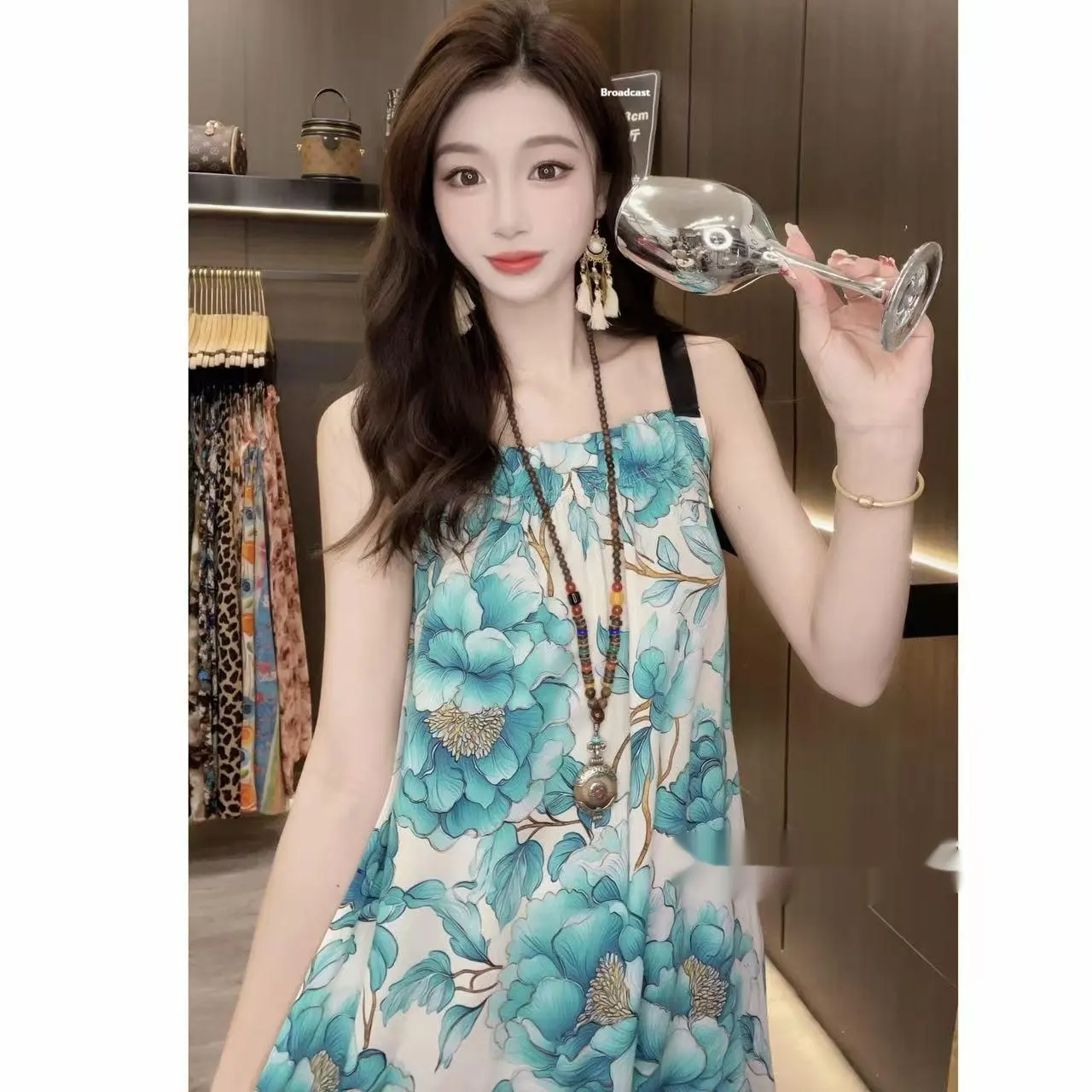 Ladies' Polyester Printed Dress - Style4