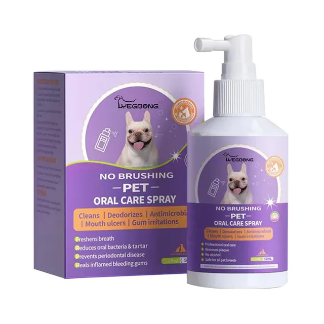 Yegebang Cat And Dog Teeth Cleaning Spray Pet Oral Cleaning Deodorizing Fresh Breath 4Pcs - Shop at LoveMi