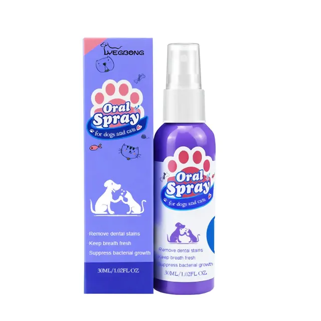 Yegebang Cat And Dog Teeth Cleaning Spray Pet Oral Cleaning Deodorizing Fresh Breath 4Pcs - Shop at LoveMi