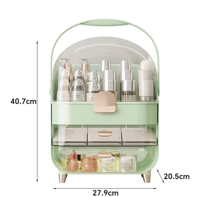 Makeup Organizer With Skincare Holder Acrylic Cosmetic Storage Box, 4 Colors Vanity & Bathroom Counter Organizer Perfect Teen Girl Gift - Shop at LoveMi