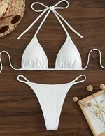 Factory Women's Sexy Small Rib Bikini Tie Bikini Set Two Piece Swimsuit Beach Wear - Style13-S