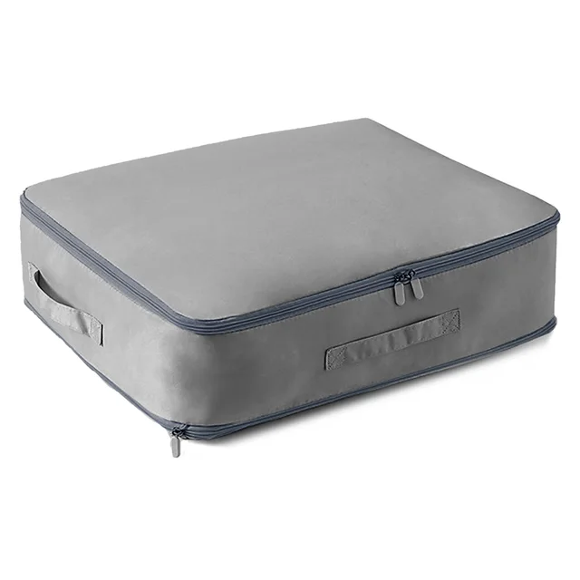 Foldable Storage Bag For Comforter Quilt Blanket Clothes Pillows Beddings With Dual Zippers Grey - Shop at LoveMi