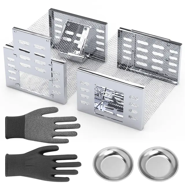 Humane Rat Trap Catch And Release Live Mouse Cage Traps With Automatic Continuous Cycle Trapping For Chipmunk Rodent Mouse Small Animals 2Pc Silv... 2Pc Silver Cages - Shop at LoveMi