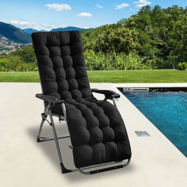 67x22in OR 71x22in Size Options Chaise Lounger Cushion Recliner Rocking Chair Sofa Mat Deck Chair Cushion 67X22X4In Pro Black - Shop at LoveMi