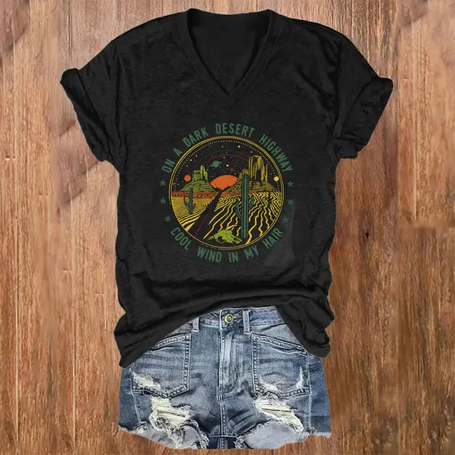 Women's Graphic & Letter T shirt, Casual Crew Neck Short Sleeve Summer T shirt Black - Shop at LoveMi