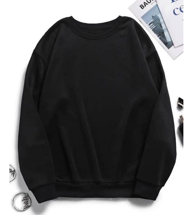 Thermal Lined Sweatshirt,Long Sleeve Tops Graduation Black - Shop at LoveMi