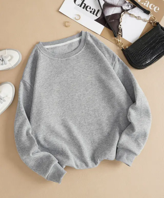 Thermal Lined Sweatshirt,Long Sleeve Tops Graduation Grey - Shop at LoveMi
