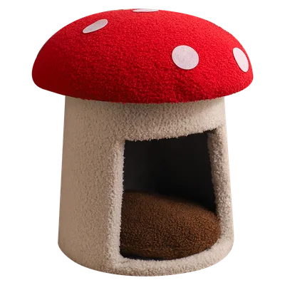 Extra Large Red Umbrella Mushroom Cat Bed, Scratch resistant And Wear resistant, Removable And Washable, Universal Pet Seat Bed For All Seasons, Pe... Mushroom Cat House - Shop at LoveMi