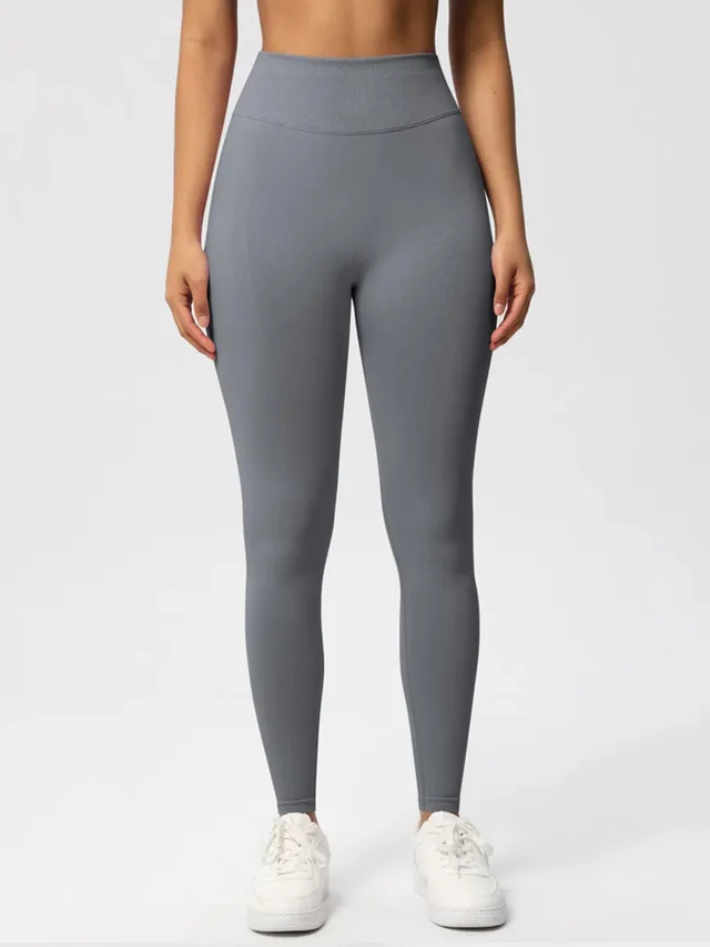 Sexy High Elastic Women's Solid Tights High Waist Workout Yoga Leggings, Scrunch Butt Lifting Elastic Pants, Tummy Control Butt Lifting Workout Yog... Grey - Shop at LoveMi