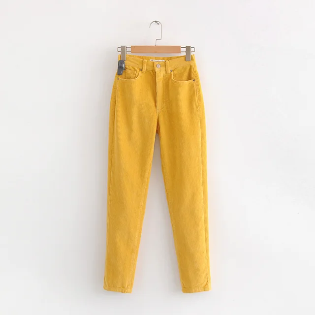 European and American style spring and summer women's new loose Macarons light heart trousers Yellow - Shop at LoveMi