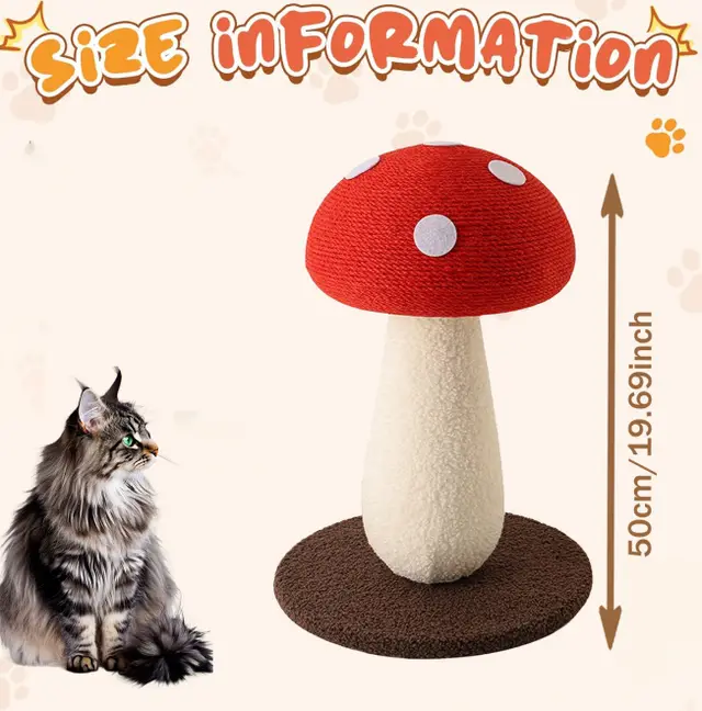 Large Size Cat Scratching Board, 23.6 Inch L Shape Cat Scratching Pad Wall Mounted, Cat Scratching Board With Ball Toy For Indoor Cats To Play Mu... Mushroomshaped - Shop at LoveMi