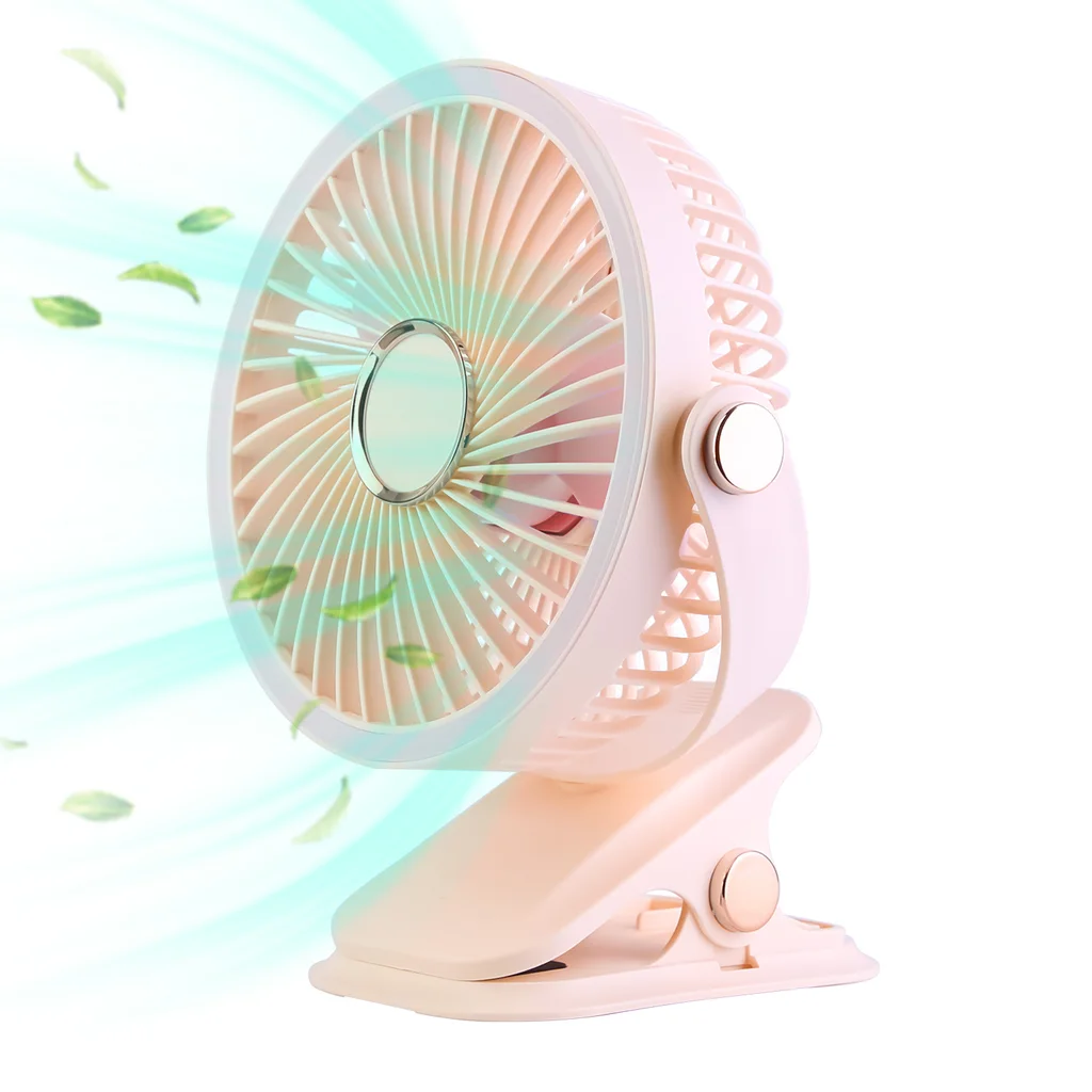 3 Color Options -- Portable Quiet Clip On Fan With 5 Speeds 3 Brightness 720 Degree Fully Adjustable Angle Type-C Rechargeable Clip Desk Wall Mount...