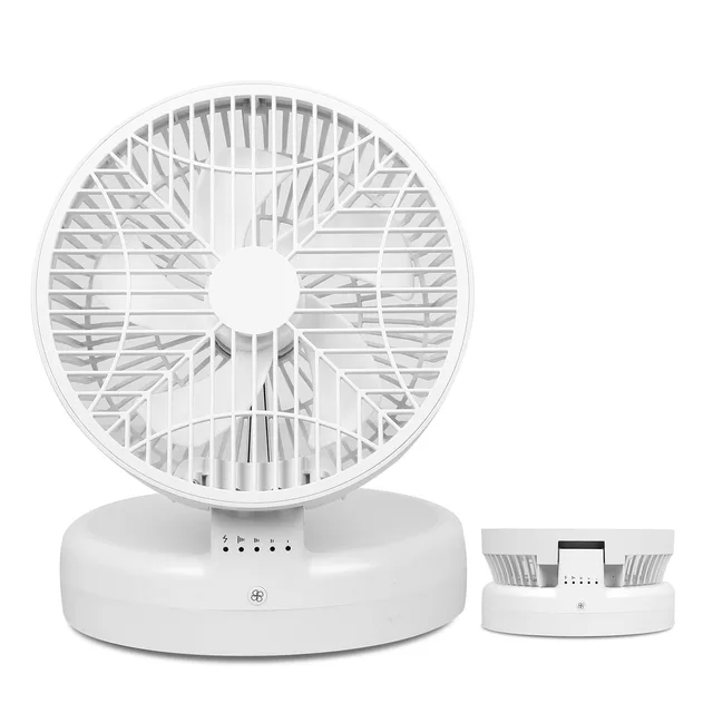 Quiet Table Fan 90 Degree Foldable Desk Fan With 4 Wind Speeds Type C Rechargeable Wall Mounted Fan Portable Desktop Fan For Home Bedroom Kitchen O... White - Shop at LoveMi