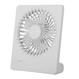 Portable Desk Fan USB Rechargeable Table Cooling Fan Quiet 5 Blades Desktop Fan With 3 Speeds Ajustment For Bedroom Office - White