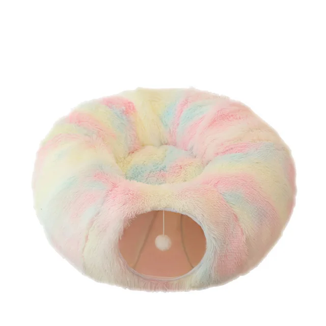 Plush Cat Bed, Cat Tunnel, Winter Warm Creative Pet Bed, Foldable Cat Passage, Dog Bed Multicolored - Shop at LoveMi
