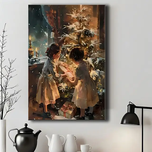 Wrapped Canvas Painting, Wall Decor Living Room, Room Decor, Home Decor, Canvas Print Wrapped In Pine Frame For Holiday Celebrations, Holiday Wall ... 16X12Inch - Shop at LoveMi