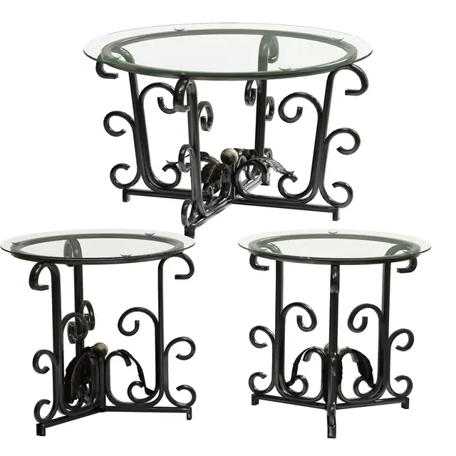 3 Piece Coffee Table Set, Tempered Glass Surface With Sturdy Metal Frame Modern Living Room Sets 1 Coffee Table & 2 End Tables Black - Shop at LoveMi