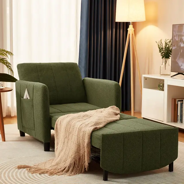 4 in 1 Sleeper Chair Bed For Small Room Deepgreen - Shop at LoveMi