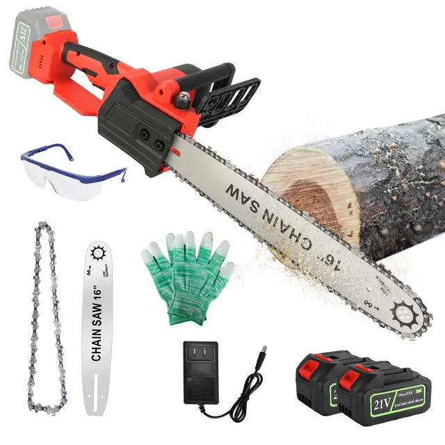 16Inch Electric Cordless Chainsaw With 21V 3.0Ah Battery And Charger Brushless Battery Operated Handheld Chainsaw With Auto Oiler Safety Switch For... Red - Shop at LoveMi