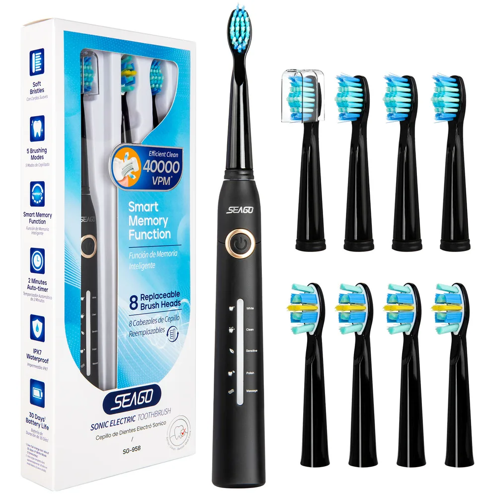 SEAGO Manufacturer SG958 Teeth Whitening Oral Care 5 Cleaning Modes Rechargeable Power Electric Toothbrushes For Gifts Style1 - Shop at LoveMi
