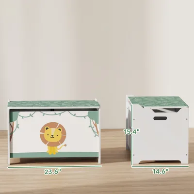 Toy Box With Lid, Safety Hinges And Groove Handles, Toy Storage Organizer For Kids, Living Room, Playroom, Green Green - Shop at LoveMi