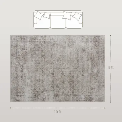 8x10 Machine Washable Area Rug , Non Slip Traditional Floor Carpet For Living Room, Bedroom, Light Mixed Brown Brown - Shop at LoveMi