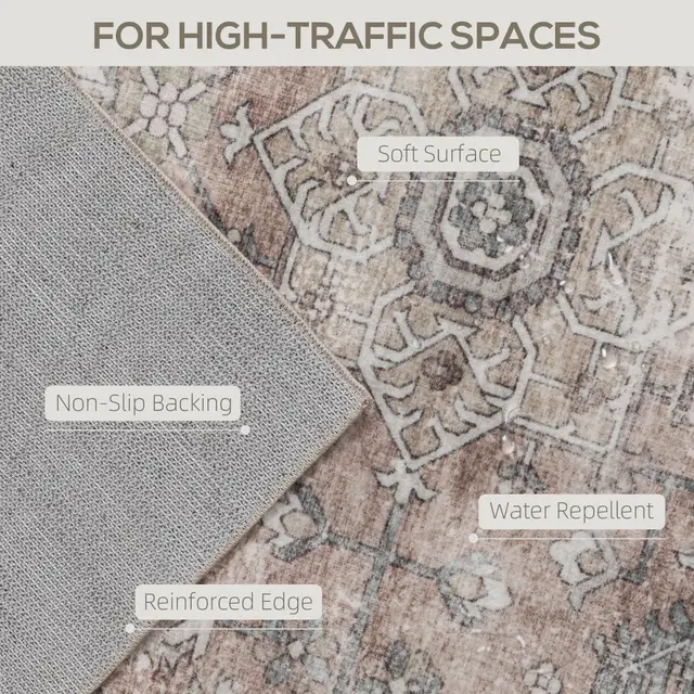 8x10 Area Rug, Vintage Machine Washable Rug, Non Slip Floor Carpet For Living Room, Bedroom, Dining Room,brown Brown - Shop at LoveMi