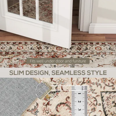 Area Rug 8x10, Machine Washable Rug, Non Slip Classical Floral Print Floor Carpet For Living Room, Bedroom, Mixed Brown Brown - Shop at LoveMi