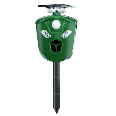 Electric Solar Powered Ultrasonic Animal Repeller 360 Degree Ultrasonic Animal Driver With Motion Sensor LED Flashing Lights Waterproof Outdoor Ani... 1Pc - Shop at LoveMi