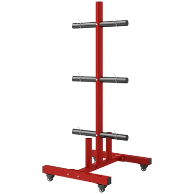 2 Inch Weight Plate Rack, Plate Rack Holder For Olympic Weight Plates And Bars, With 4 Transport Wheels And 6 Fasten Clamps, 440 Lbs. Capacity, Red... - Shop at LoveMi