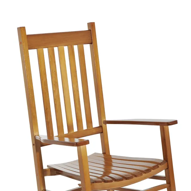 Wooden Outdoor Rocking Chair With Armrests, High Back For Garden, Patio, Balcony, Porch, Natural Natural - Shop at LoveMi