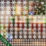 5 Sheets Christmas White Snowflakes Window Clings 3 Designs Snowflake Static - 135Pcs