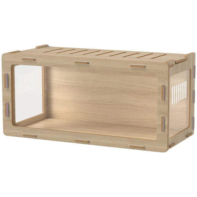 Hamster Cage With Easy View Acrylic Panels, Air Vents & Openable Roof, For Gerbil, Guinea Pig, 39 X 18.5, Oak Oak - Shop at LoveMi