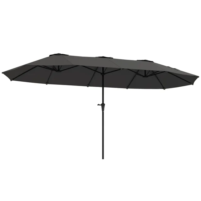13 Ft. Extra Large Patio Umbrella With Easy Crank Handle, Vents For Outdoor, Patio, Dark Gray Dark Gray - Shop at LoveMi