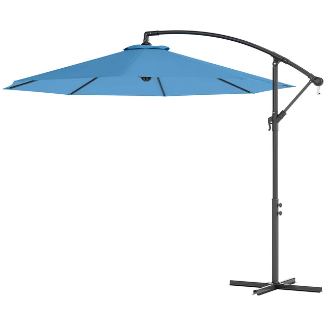 10 Cantilever Tilt Offset Patio Umbrella W UV & Water Safe Material & Cross Base Weight Not Included, Blue Blue - Shop at LoveMi