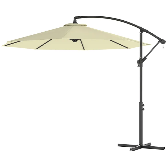 10 Cantilever Tilt Offset Patio Umbrella W UV & Water Safe Material & Cross Base Weight Not Included, Beige Beige - Shop at LoveMi