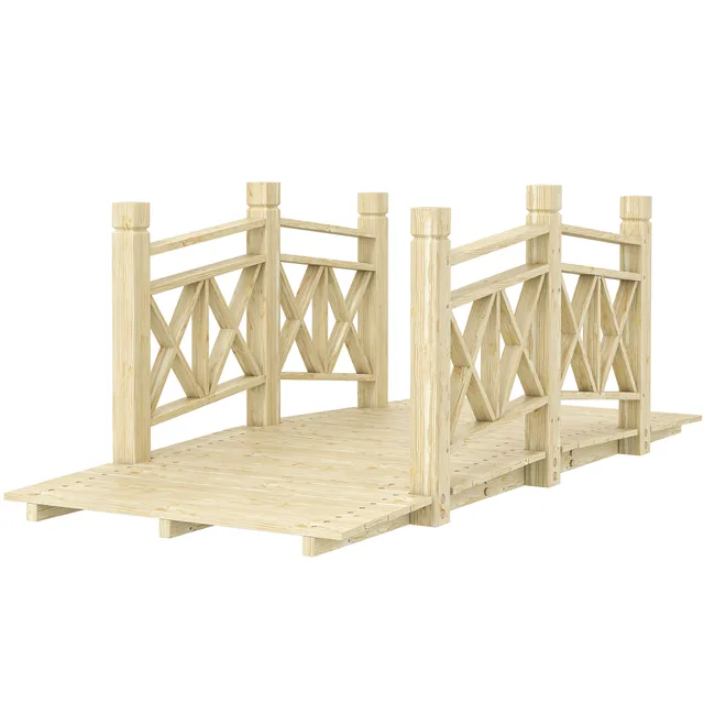 5 Ft. Wooden Garden Bridge Footbridge For Ponds, Creeks, Streams, Nature Wood Nature Wood - Shop at LoveMi
