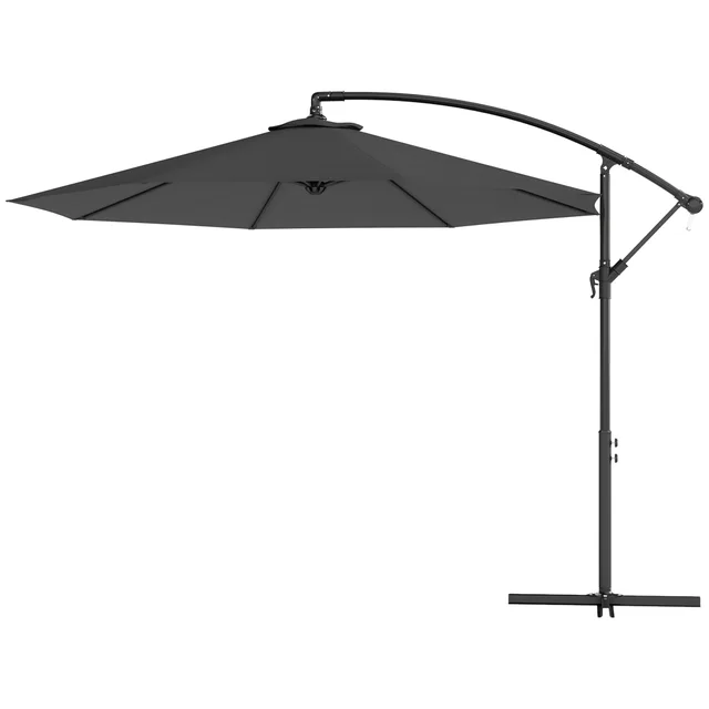 10 Cantilever Tilt Offset Patio Umbrella W UV & Water Safe Material & Cross Base Weight Not Included, Gray Gray - Shop at LoveMi