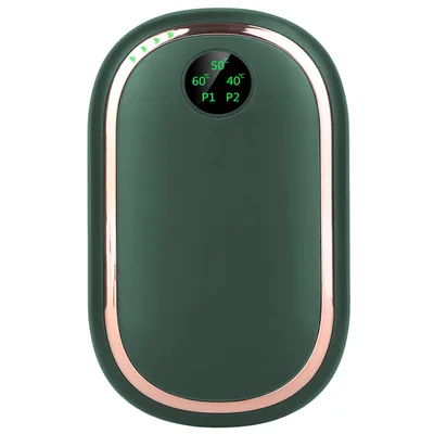 2 Colors Options Rechargeable Hand Warmer Electric Hand Heater Portable Reusable Pocket Warmer Power Bank With Digital Display Sunset Light 3 Le... Green - Shop at LoveMi
