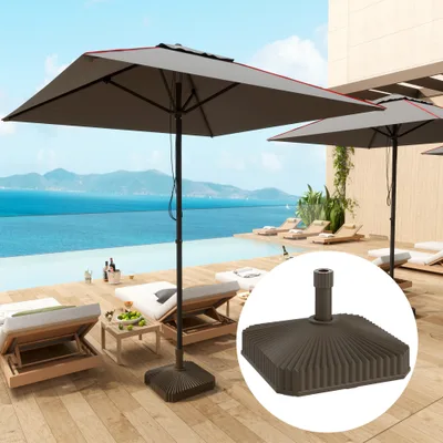 Square Patio Umbrella Base Holder, Heavy Duty Outdoor Umbrella Stand Base, Filled Up To 42lbs With Stand Or 33lbs With Water For Garden, Poolside, ... Brown - Shop at LoveMi