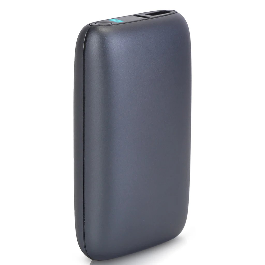 Electric Double Sided Hand Warmer Battery Backup Power Bank Rechargeable Hand Heater With 3 Temperature Levels Portable Pocket Warmer - Grey