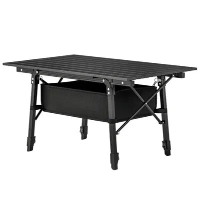 Aluminum Small Folding Table Dining Table Black - Shop at LoveMi