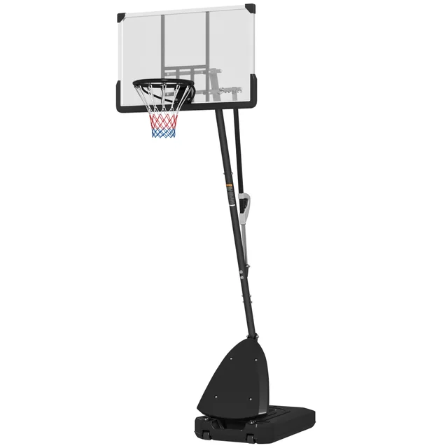 5 10 Basketball Stand, Freestanding Basketball System With 44 Shatterproof Backboard, Rebound System And Wheels Black - Shop at LoveMi