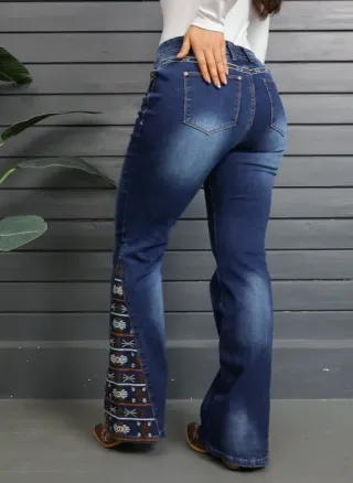 Women's High-Waist Heavily Ripped Jeans Wide-Leg Full-Length With Destroyed Streetwear Finish Light-Wash Denim For All Seasons - Size12 - View 1