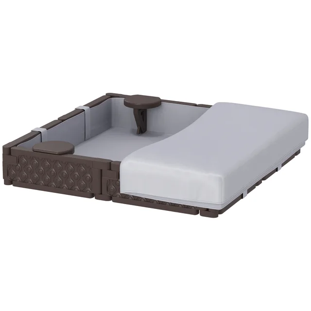 Kids Sandbox With Cover, 4 Corner Seats, Bottom Liner For Backyard, Garden, Outdoor, 47 X 47 X 9, Dark Brown Dark Brown - Shop at LoveMi
