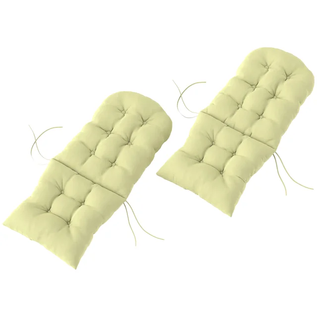 Chair Cushions Set Of 2, Tufted High Back Patio Non Slip Cushions For Chairs, Beige Beige - Shop at LoveMi